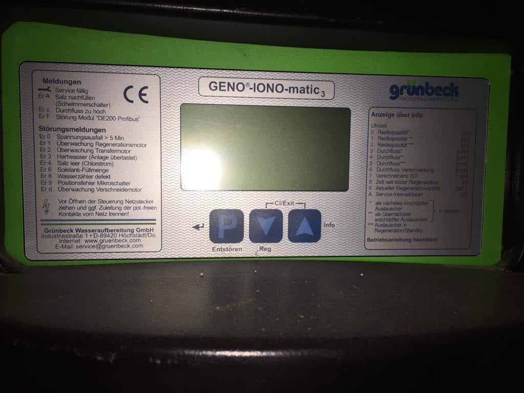 GENO-IONO-matic Enthärtungsanlage von Grünbeck Wasseraufbereitung