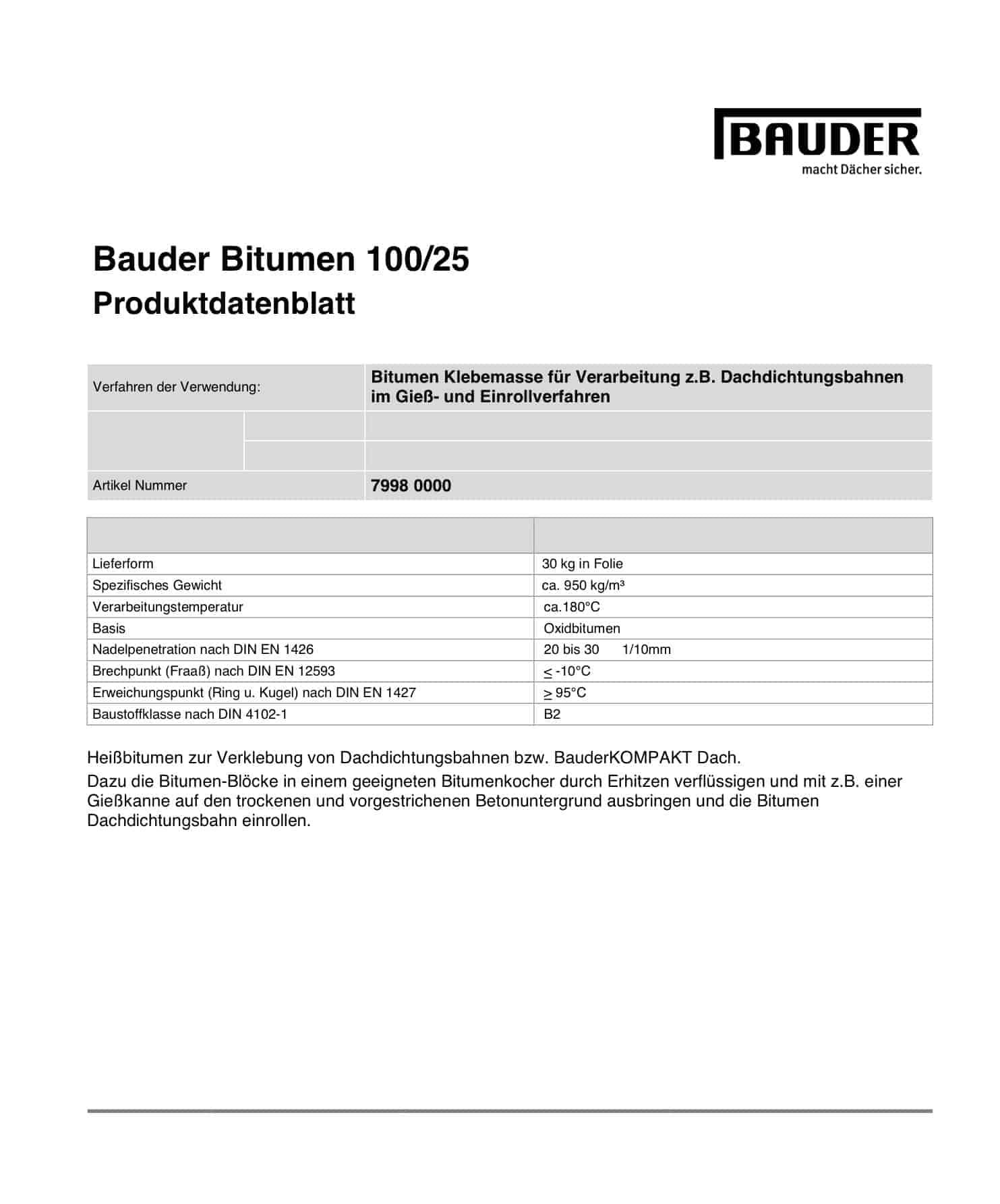 Bauder Bitumen 100/25