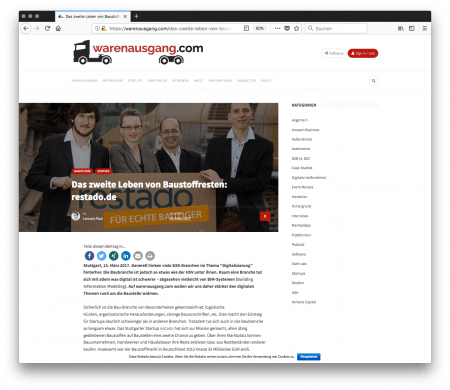 Das zweite Leben von Baustoffresten: restado.de Das zweite Leben von Baustoffresten: restado.de