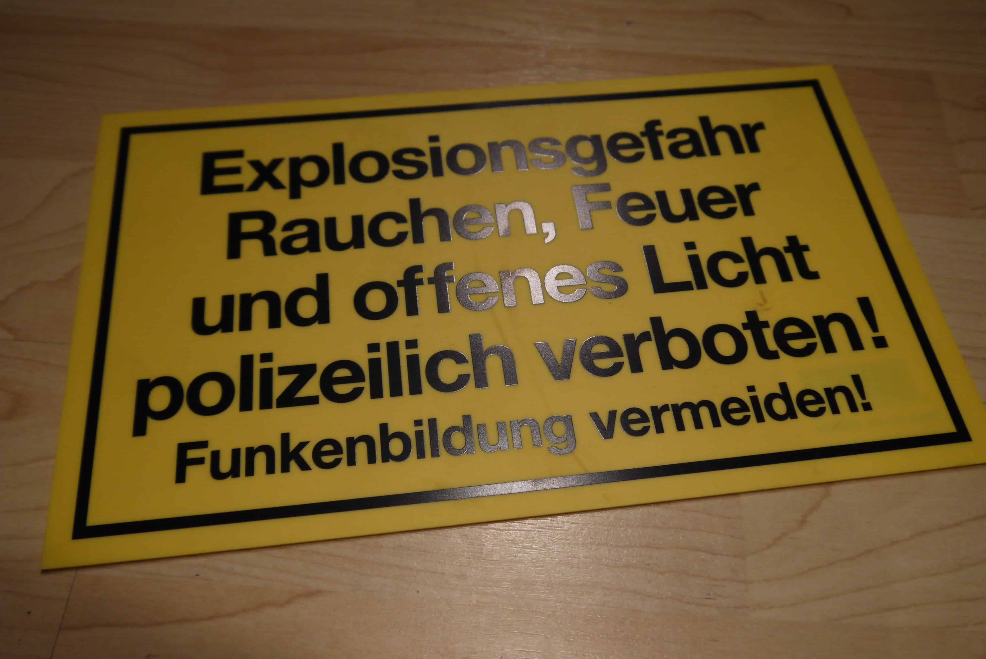 Schild – Explosionsgefahr, Rauchen, Feuer Und Offenes Licht… Online ...