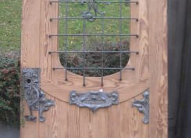 Jugendstil Haustür aus Pitch Pine Holz