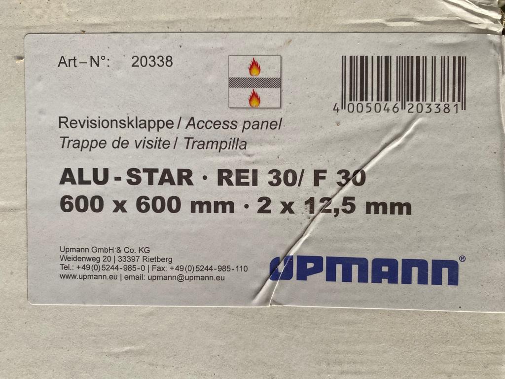 Revisionsklappen 600x600 mm 2x15mm ALU STAR