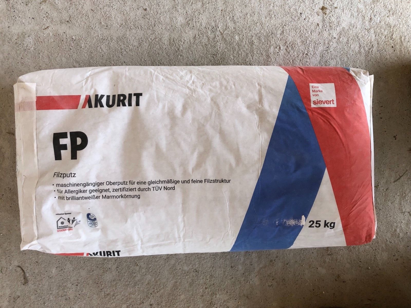 Feinputz – Akurit Filzputz brilliantweiß 0,8mm 25 kg