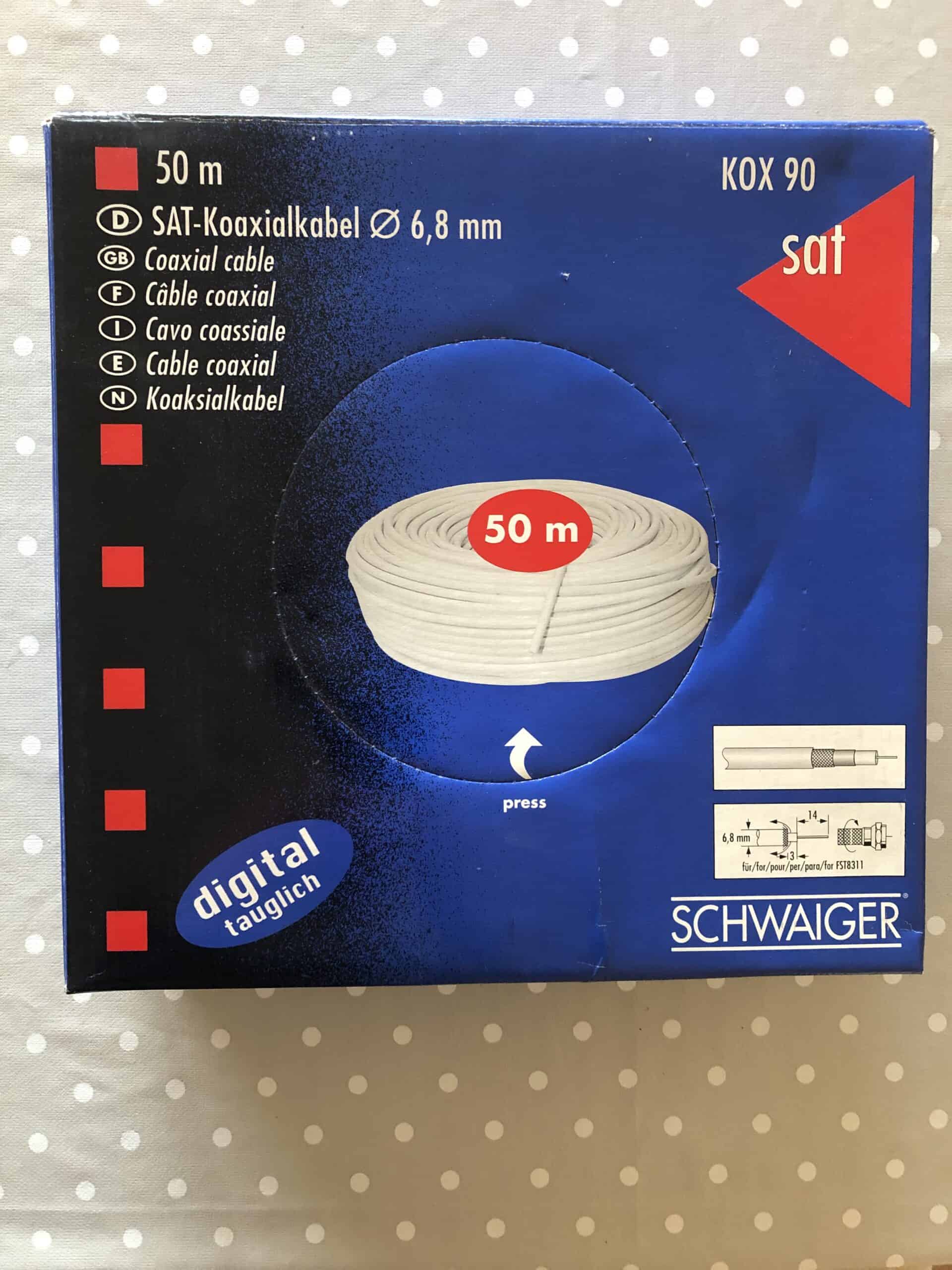 Schwaiger SAT-Koaxialkabel KOX 90, 50m Ring, 75dB