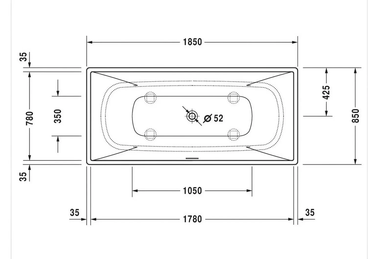 Duravit Badewanne Durasquare Freistehend 700430