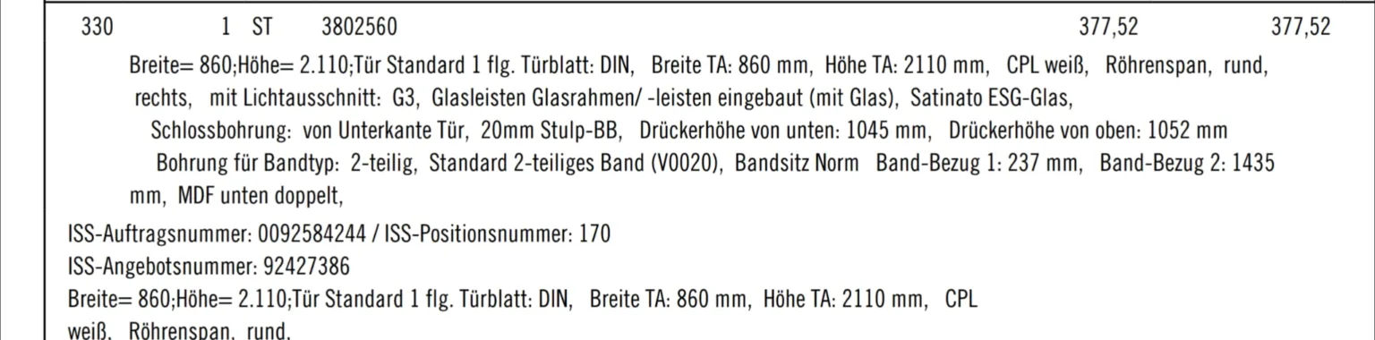 Petura Innentür flächenbündig mit Glasausschnitt (noch verpackt)