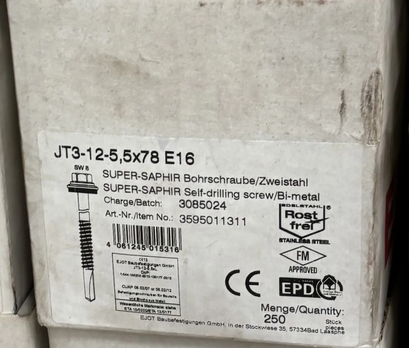 EJOT  J T3-5,5×78 E16