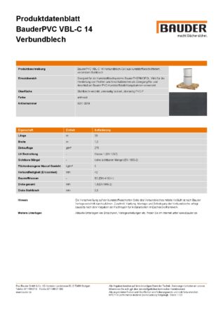 BauderPVC VBL-C 14 Verbundblech, Anthrazit