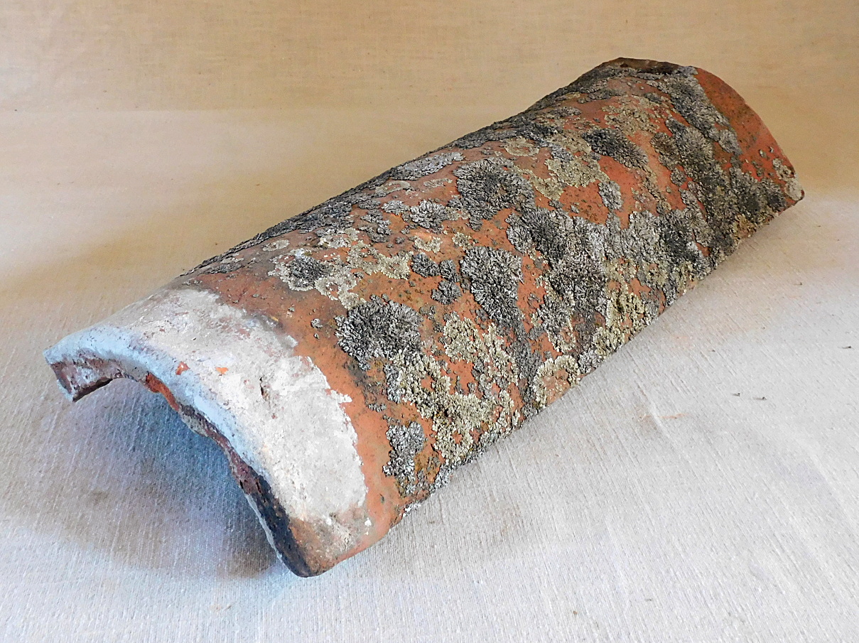 Dach-First Ziegel handgestrichen Um 1870 patiniert Kerzenhalter Wand Dekoration shabby Chic rutikal Landhaus
