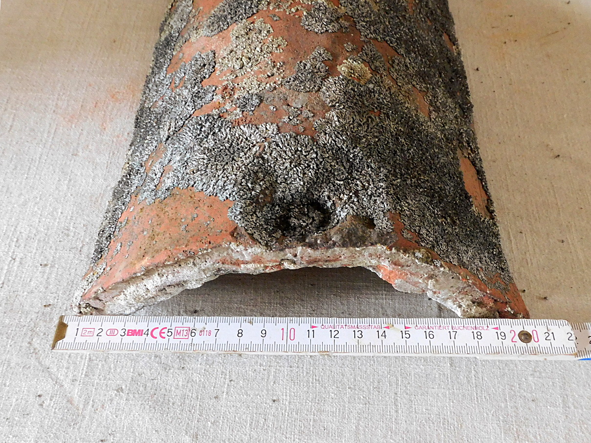 Dach-First Ziegel handgestrichen Um 1870 patiniert Kerzenhalter Wand Dekoration shabby Chic rutikal Landhaus