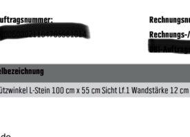 L-Stein / Stützwinkel Fa. Ehl L-Stein / Stützwinkel Fa. Ehl