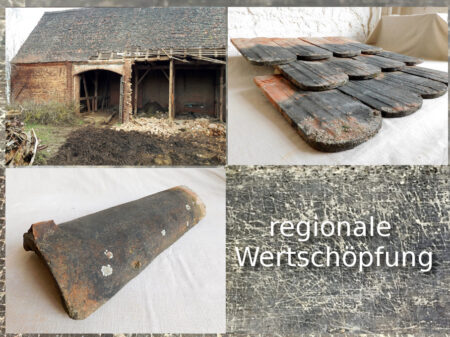 Dach-First Ziegel handgestrichen Um 1870 patiniert Kerzenhalter Wand Dekoration shabby Chic rutikal Landhaus