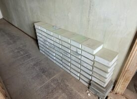Glasbausteine, Klarglas, 60+2 Stk, 19x19x8cm