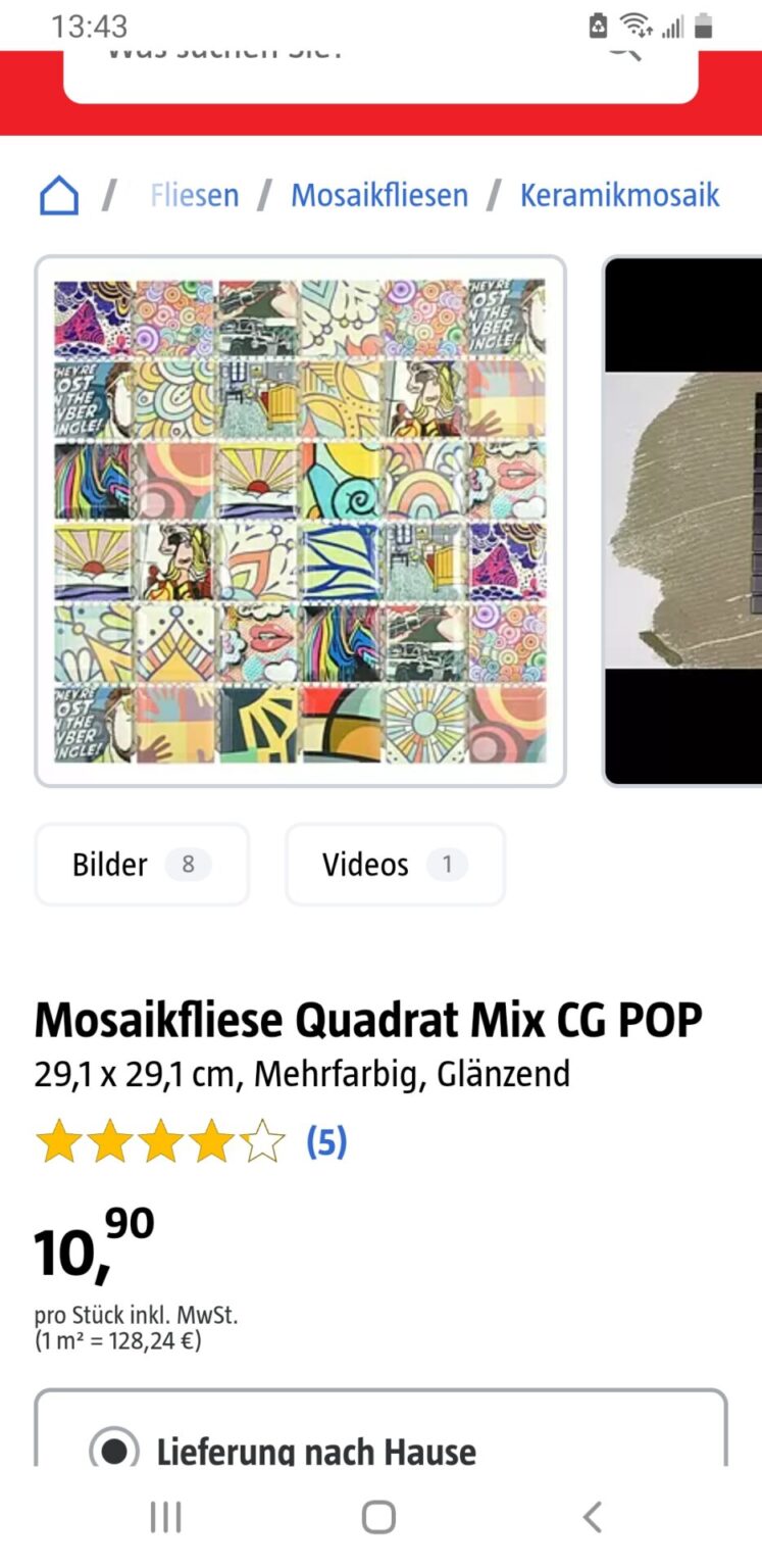 Mosaikfliese Quadrat MIx CG POP