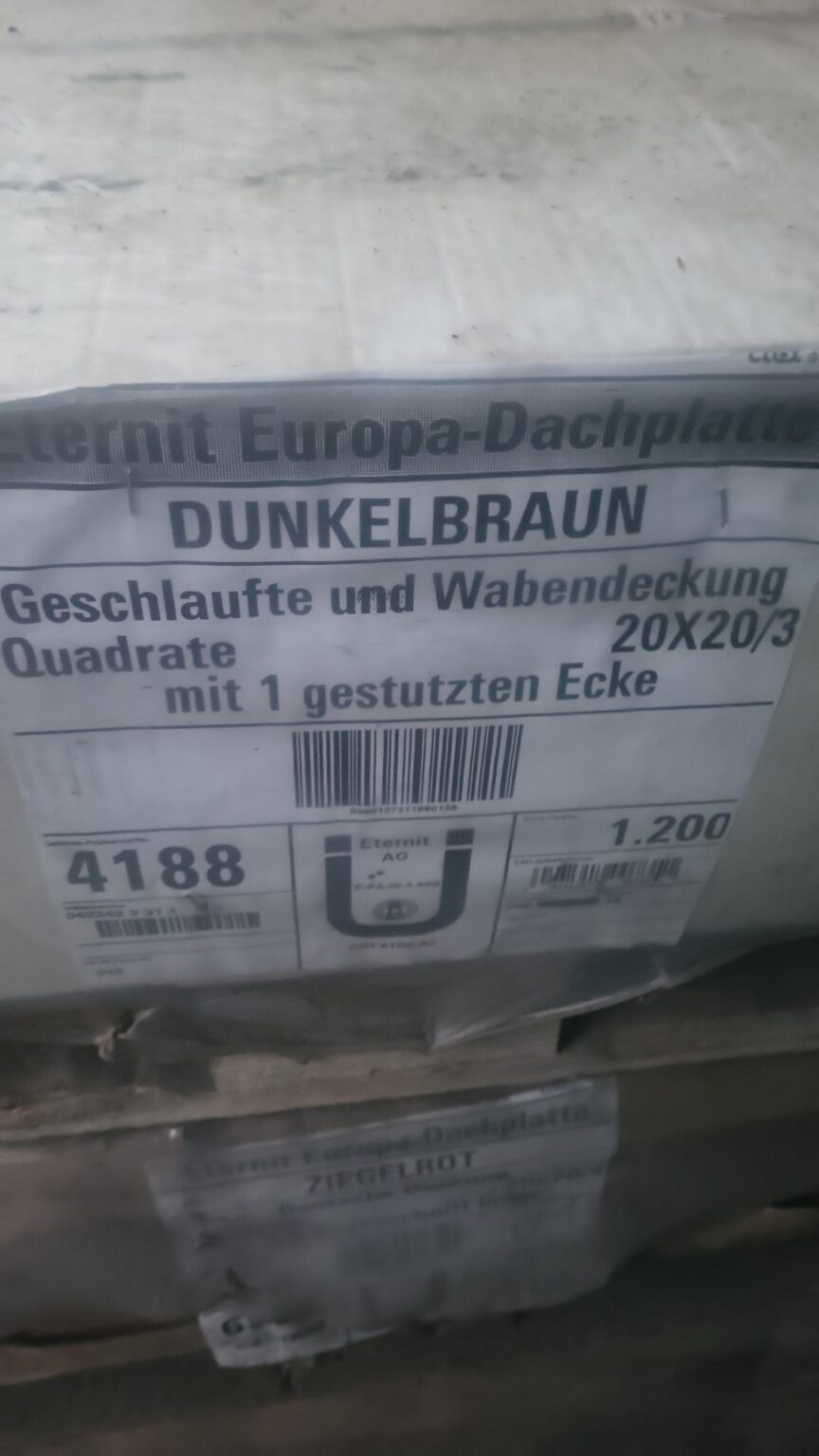Faserzementplatten  20 mal 20 cm 25 mal25cm