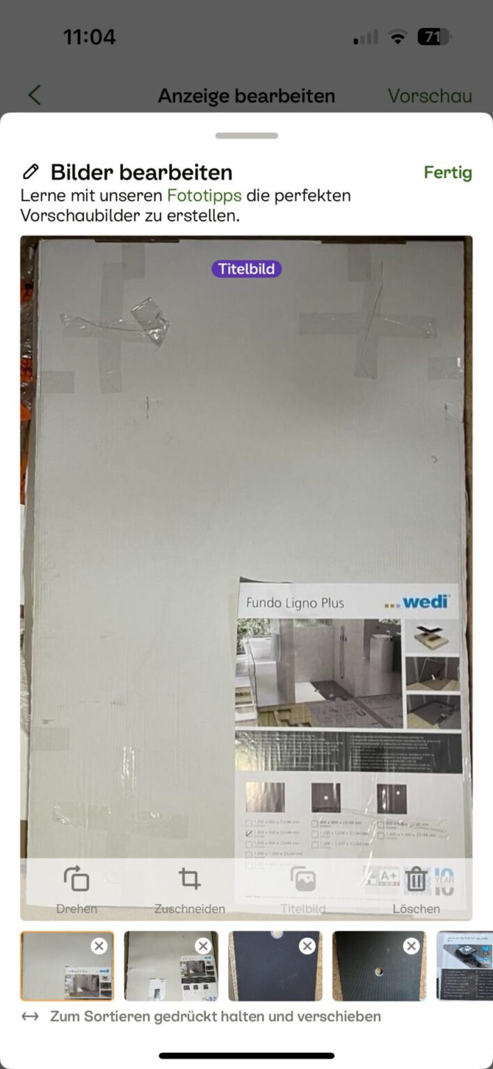 2x Wedi Fundo Ligno Plus komplett  mit Einläufen und Zubehör