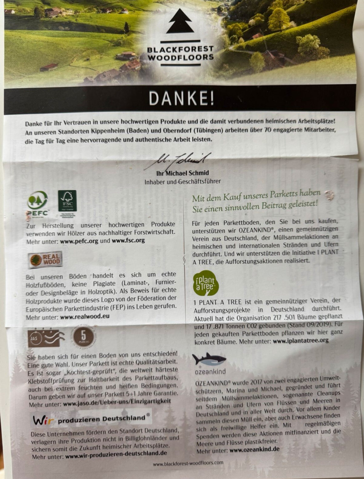 16m^2 Parkett Blackforest Woodfloors Country-Line Eiche Natura
