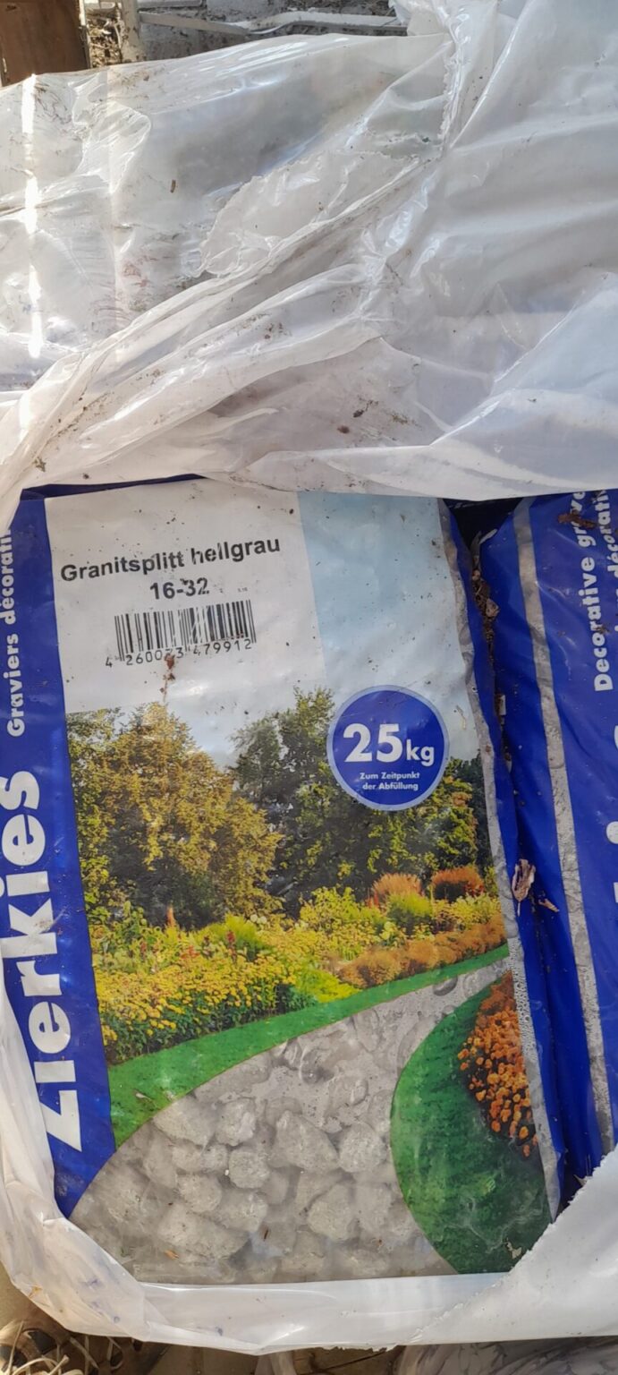 Zierkies Granitsplit Hellgrau