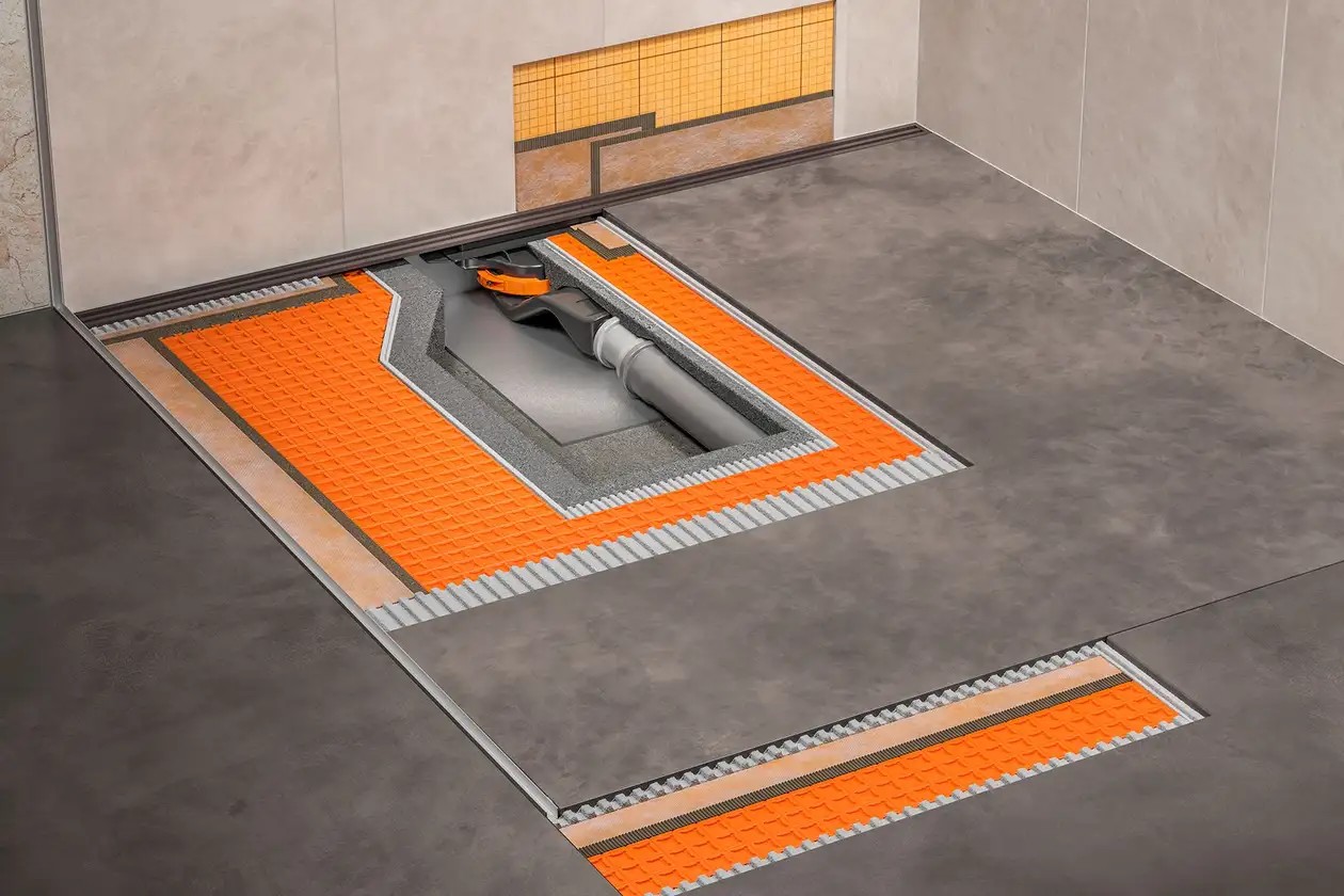 Schluter®-KERDI-LINE-VAR KLVRH50AG5 DN 50 G5 + Entwässerungsprofil KLVRD9EB120 (1,2 m) – Komplettset