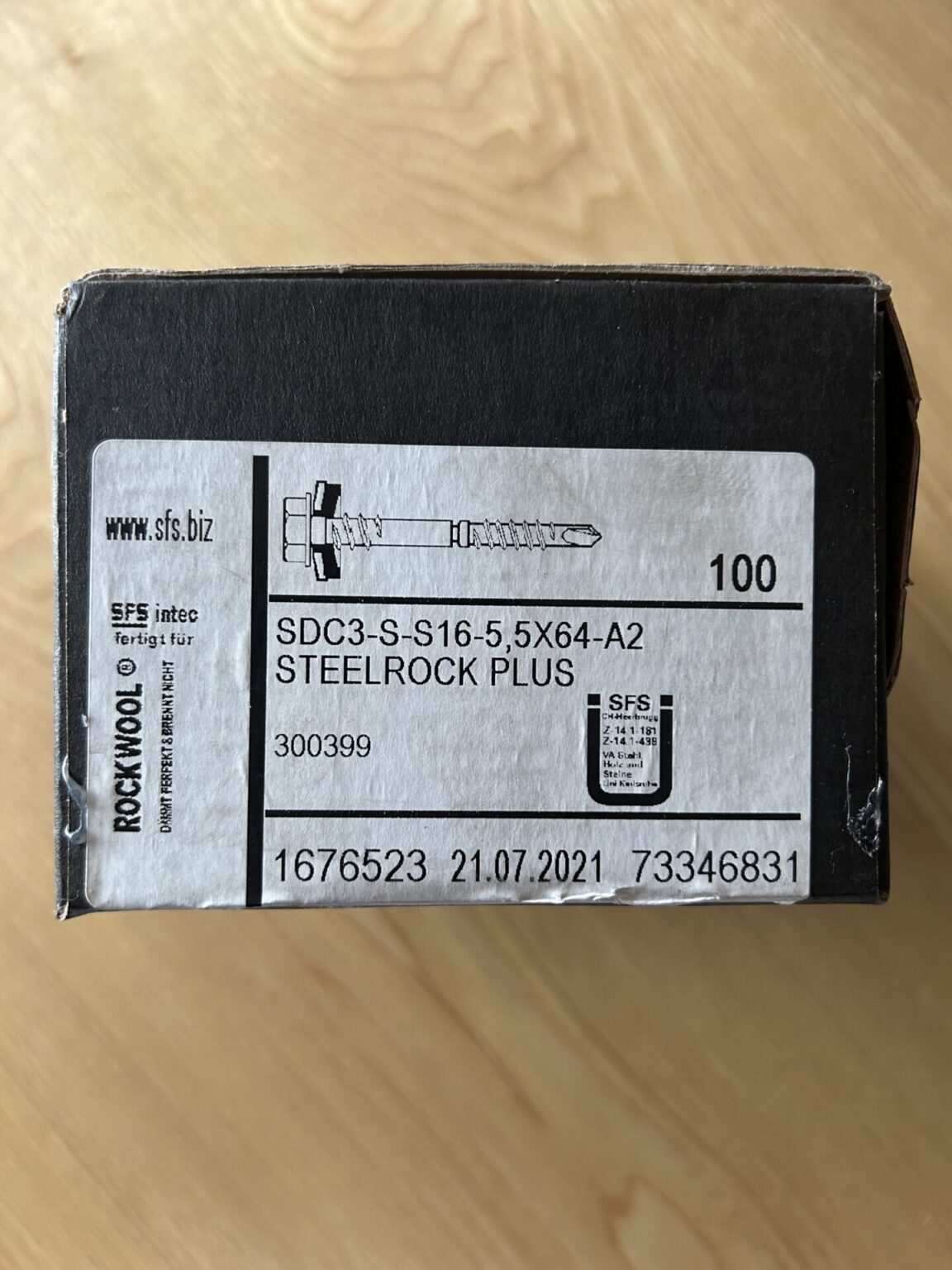 SFS Steelrock Plus Dämmplatten Schrauben 5,5 x 64mm -100 Stück