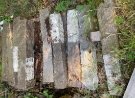 Granitsteine, 70 Granitsteine zur Vermarkung von Grenzen (s. Foto unten). Die Steine sind 100 cm lang, Kantenlänge 15 cm. Wir würden diese Steine gerne günstig abgeben. Die Steine können sicher auch für andere Zwecke (Kantsteine, Begrenzungen usw.) verwendet werden