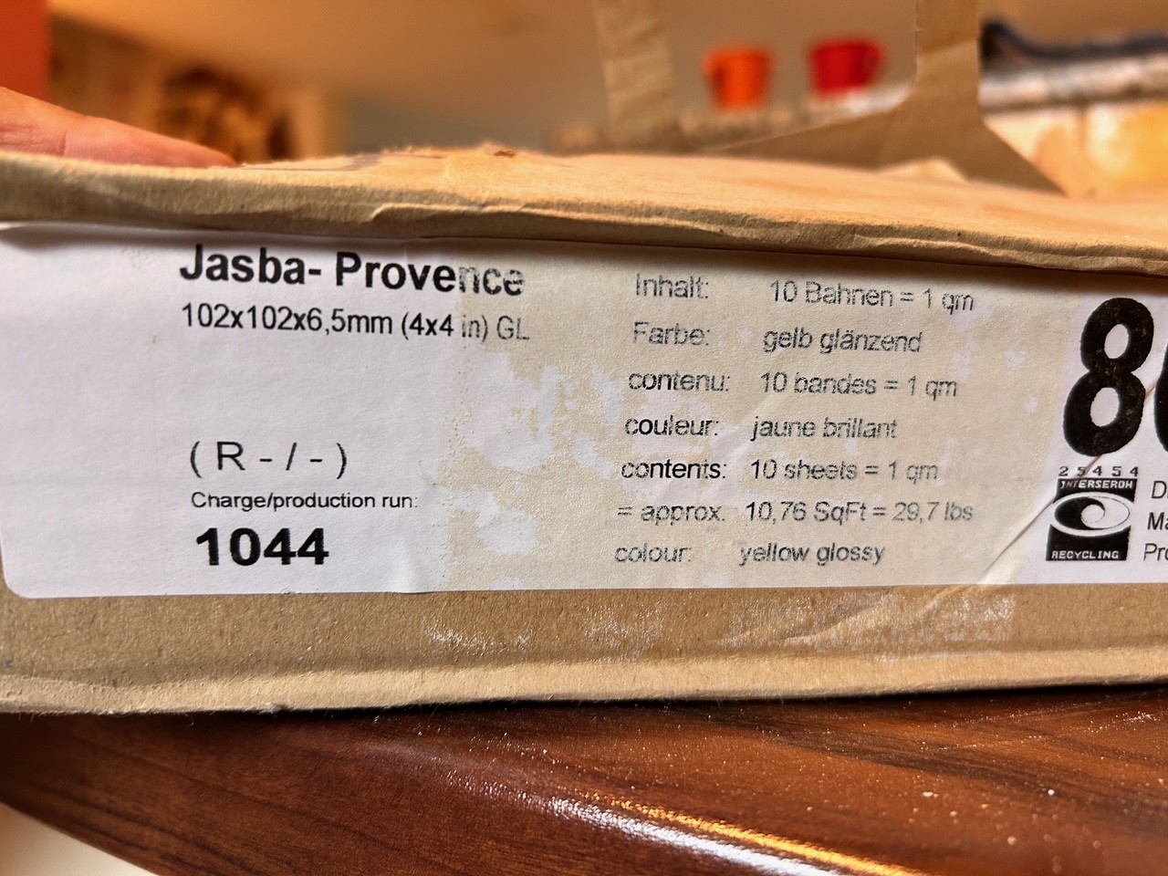 Jasba E3448 8005 Provence gelb glänzend 10×10 cm NEU zu verkaufen