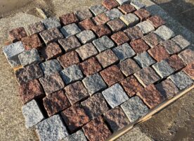 Bunte Granit Pflastersteine 10x10 cm Granitwürfel Pflaster