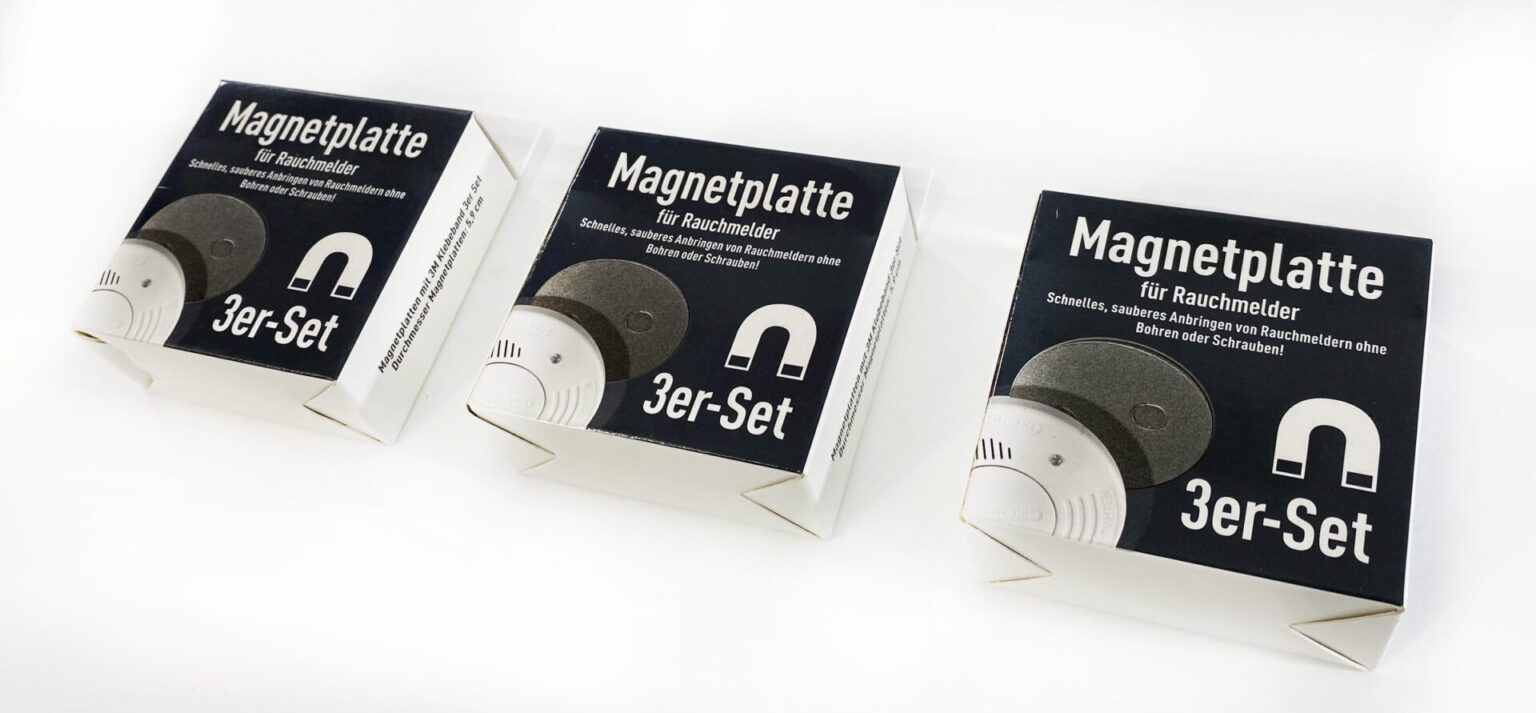 X4-LIFE Magnetplatten für Rauchmelder, mit 3M Klebeband, Rauchmelder Halterung, Magnethalter