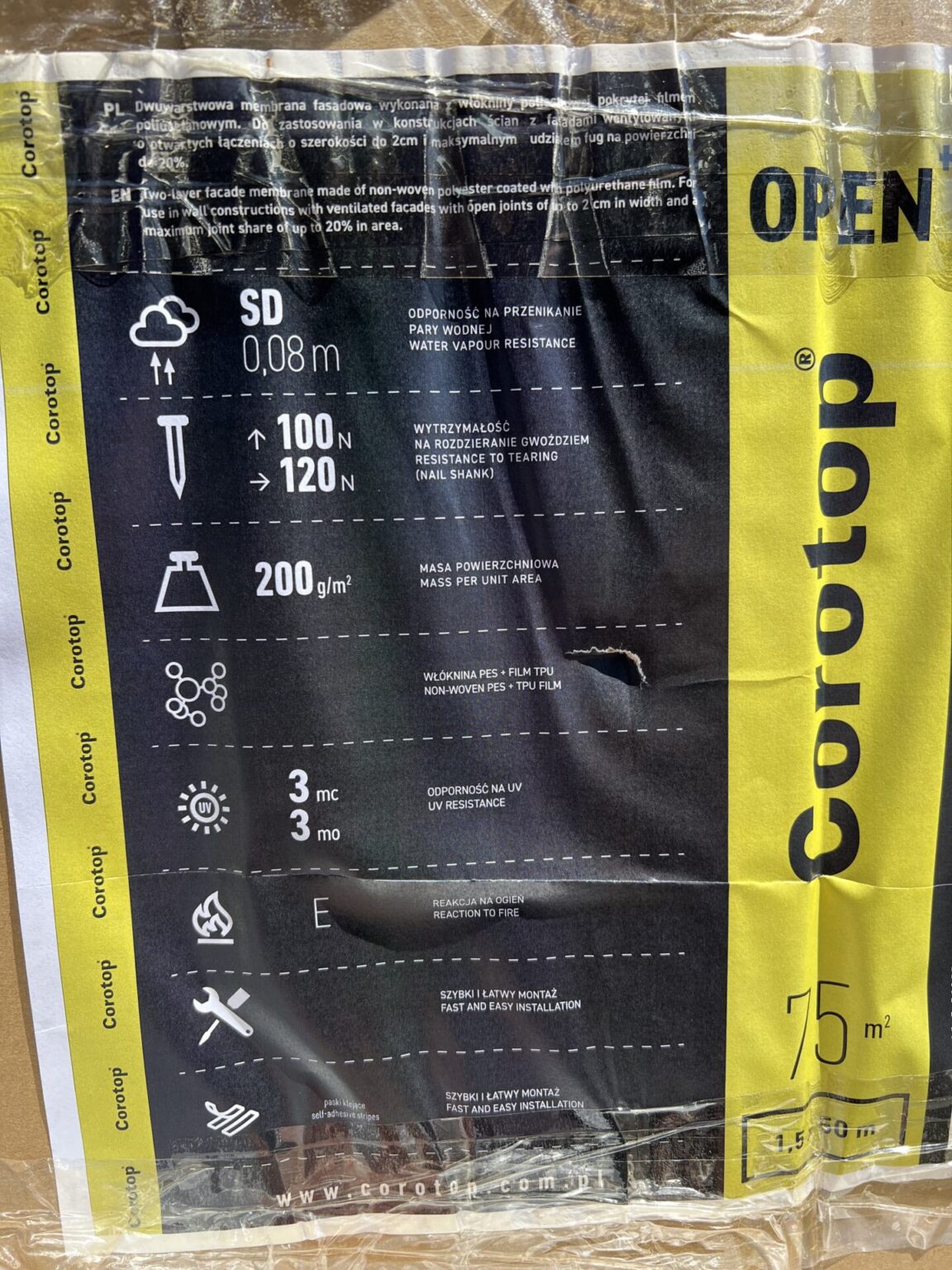 Onduline Corotop Open Fassadenbahn 50 x 1.5 m, Baustoffe, Baubedarf