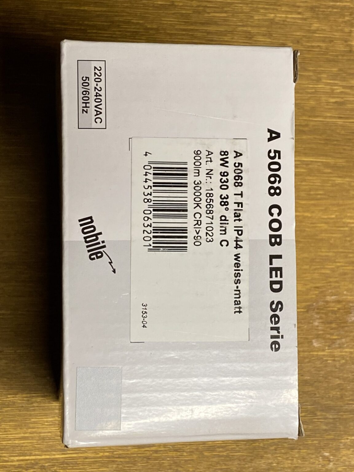 LED-Einbau-Downlight A 5068 T Flat IP44, 8W, 930, 38°, dim C, Neu und OVP