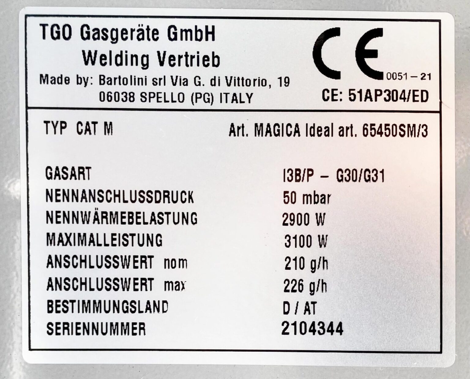 Gasheizung Bartolini TGO Infrarot-Gerät, BLUE FLAME-Heizofen, 2,9-4,2 kW