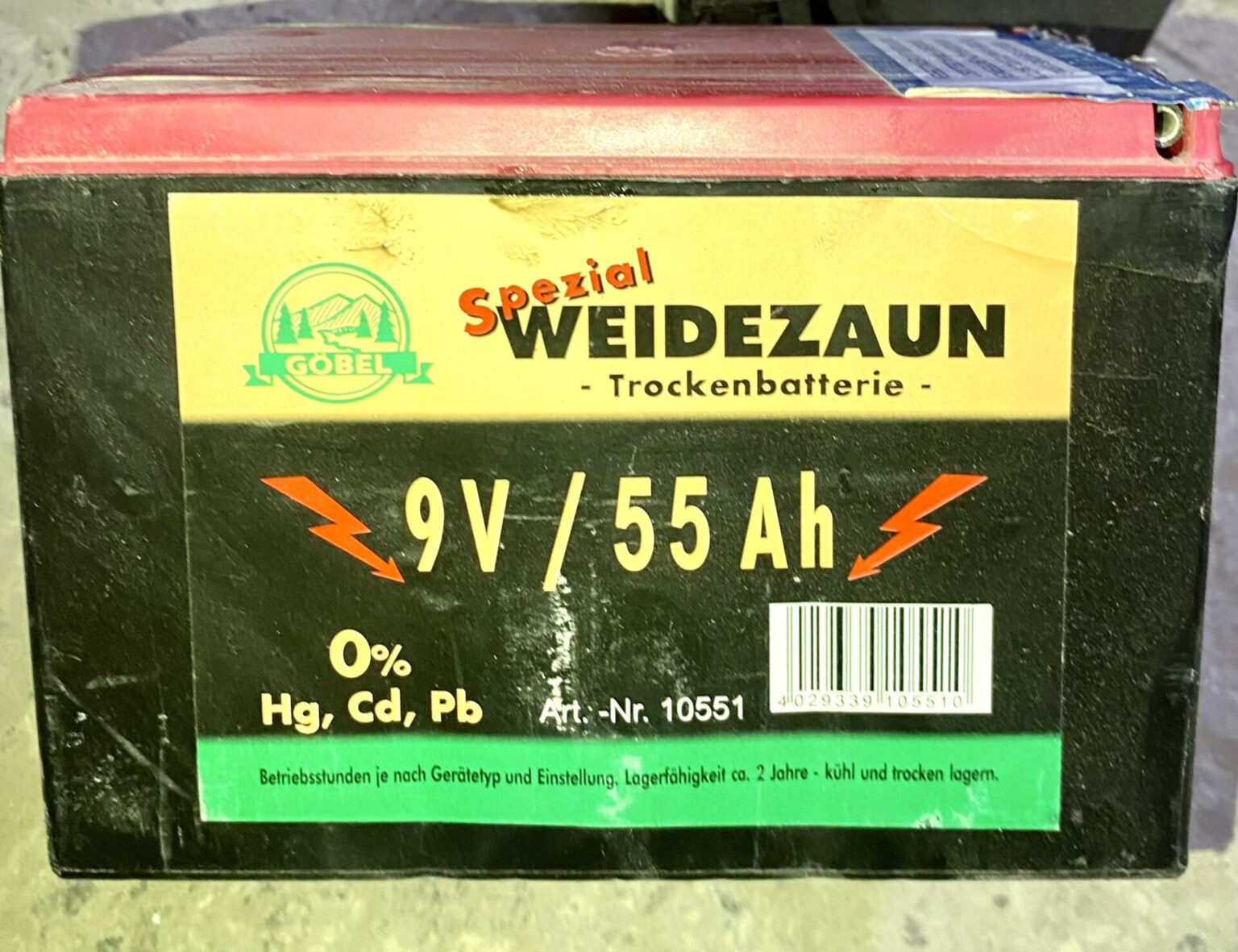 JIUHUA, Göbel Weidezaun Batterien 9V / 200Ah, 9V / 90Ah, 12V 14Ah, Akku, Trockenbatterie, Bleiakku