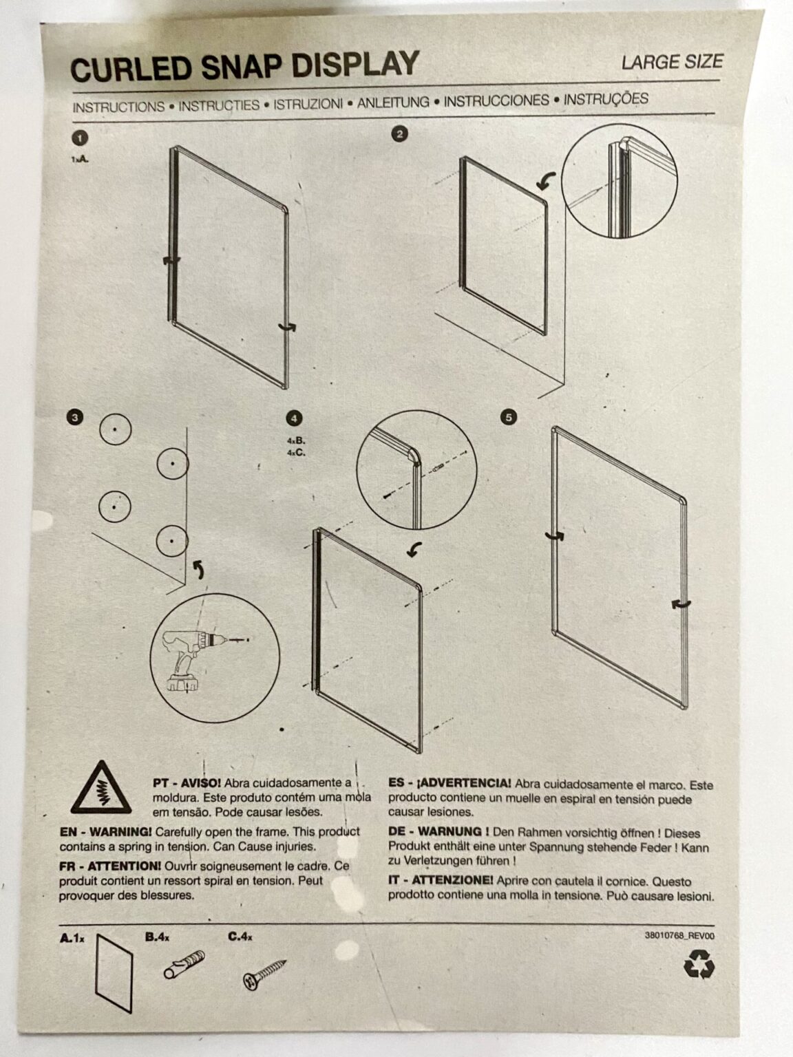 Bi-Office Klapprahmen Curled DIN A0 für Dokumente und Schilder