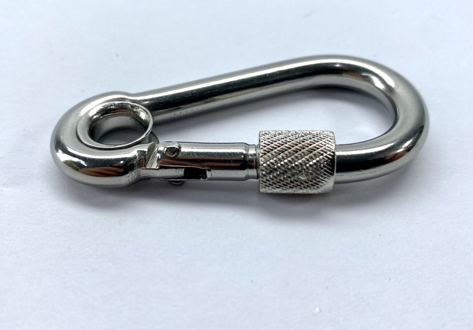 Elecsa Karabinerhaken 2 Größen silberfarben, Schwerlast Karabiner, Metallhaken, Befestigungshaken