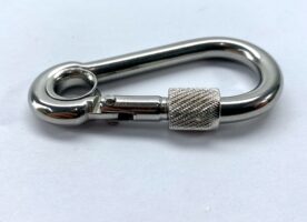 Elecsa Karabinerhaken 2 Größen silberfarben, Schwerlast Karabiner, Metallhaken, Befestigungshaken