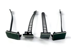 Kabelklemmen selbstklebend inkl. Schrauben, schwarz, 18x25x90 mm, Kabelhalter, Cable Clips