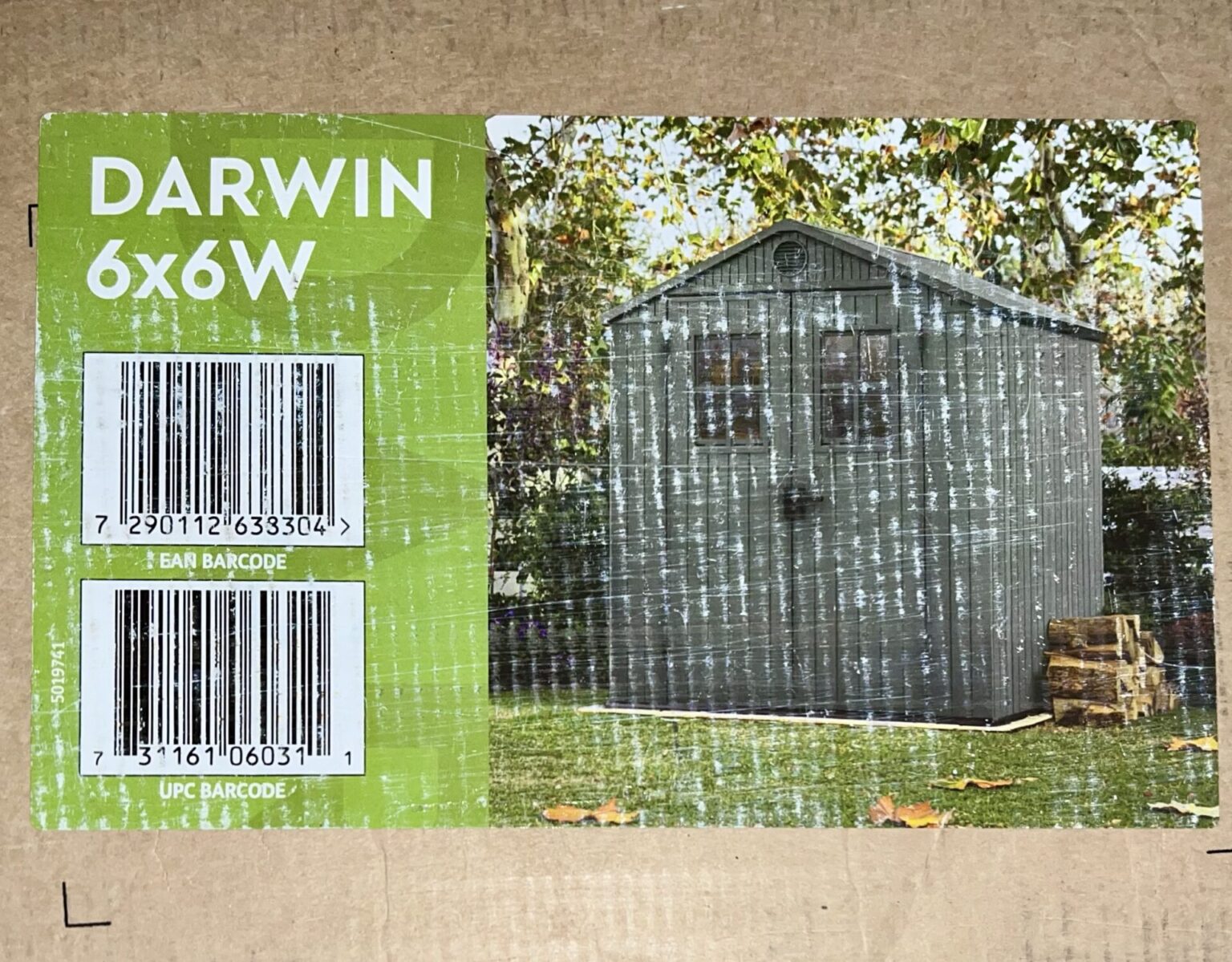 Darwin 6x6W Gartenhaus, Gerätehaus, Schuppen wetterfest, Outdoor Hütte