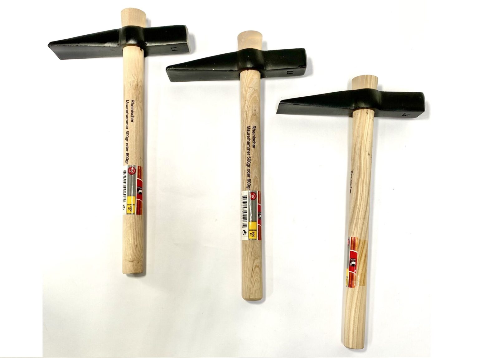 CircumPro Rheinischer Maurerhammer, Hammer mit Holzstiel, Werkzeug