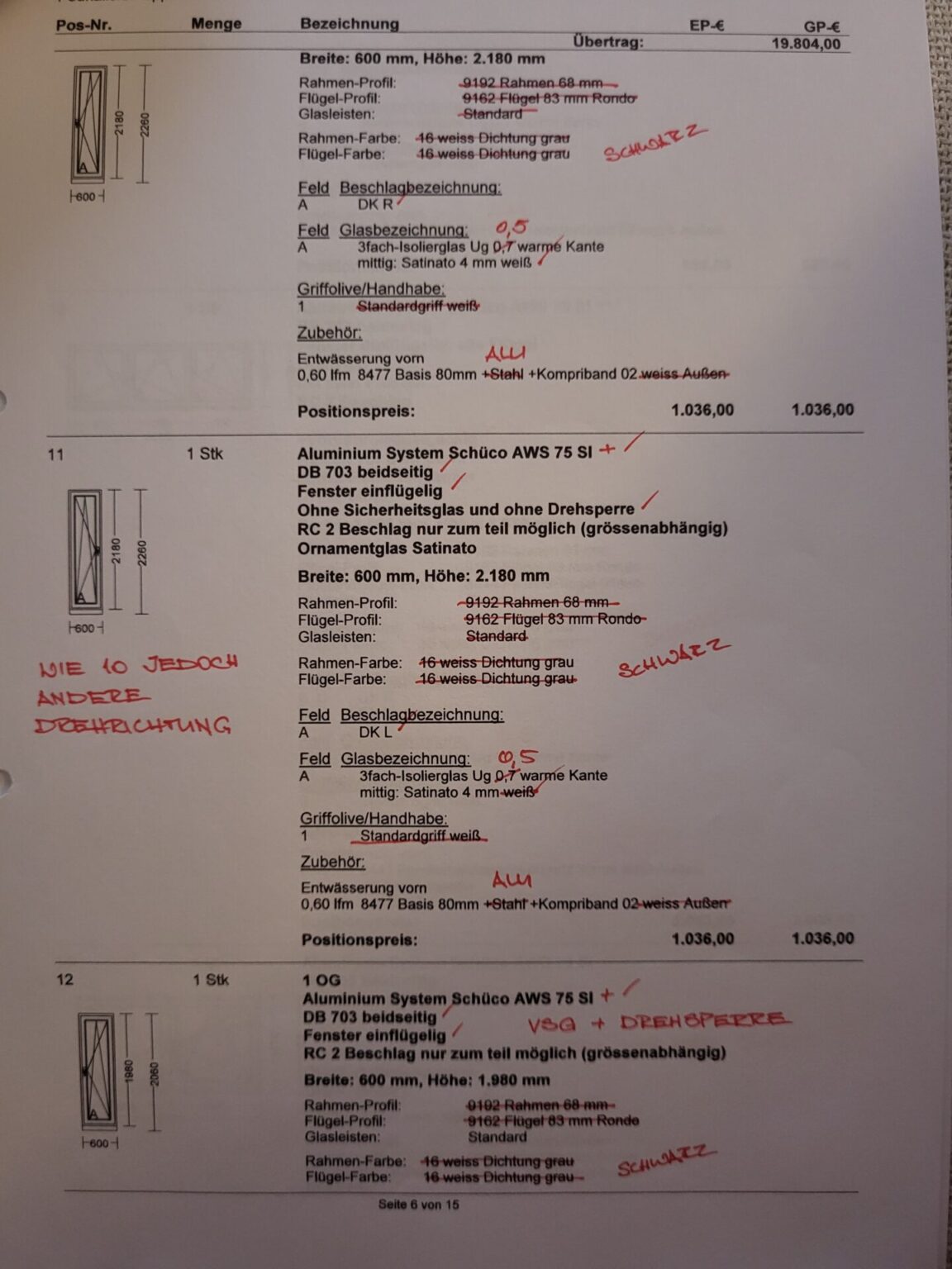 Fensterelemente Schüco Aluminium