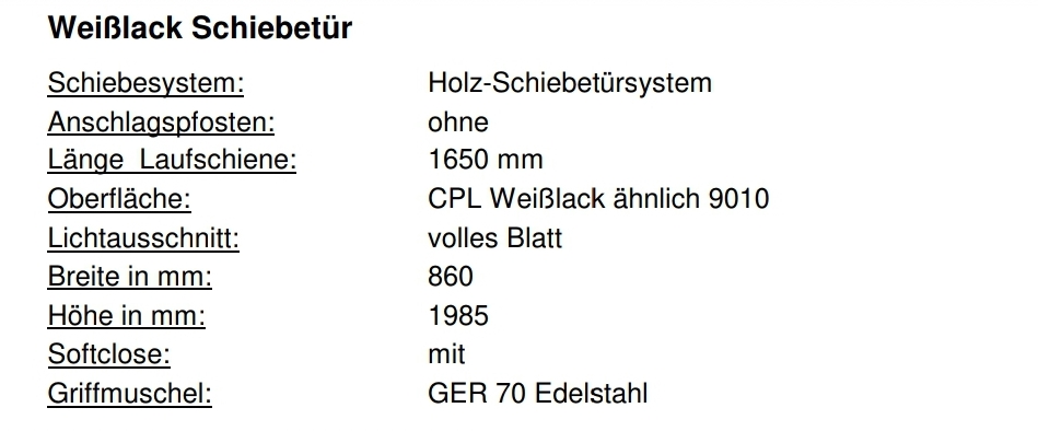 Holz Schiebetürsystem mit Schiene