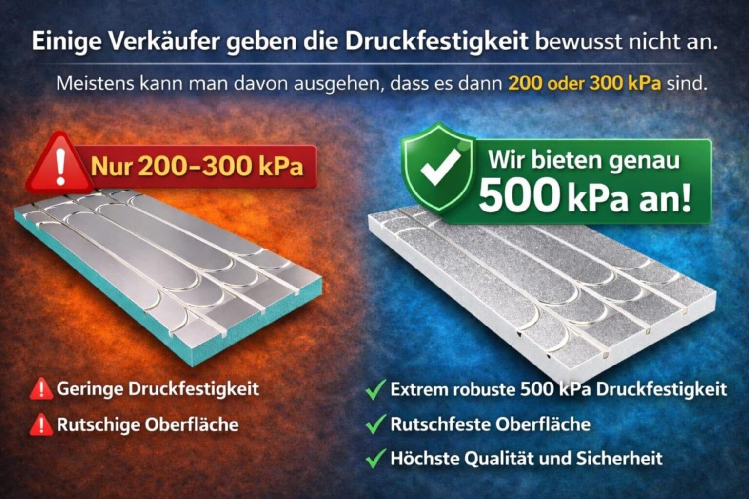 Komplettset Fußbodenheizung 0,72 m² – XPS + Trittschallisolierung