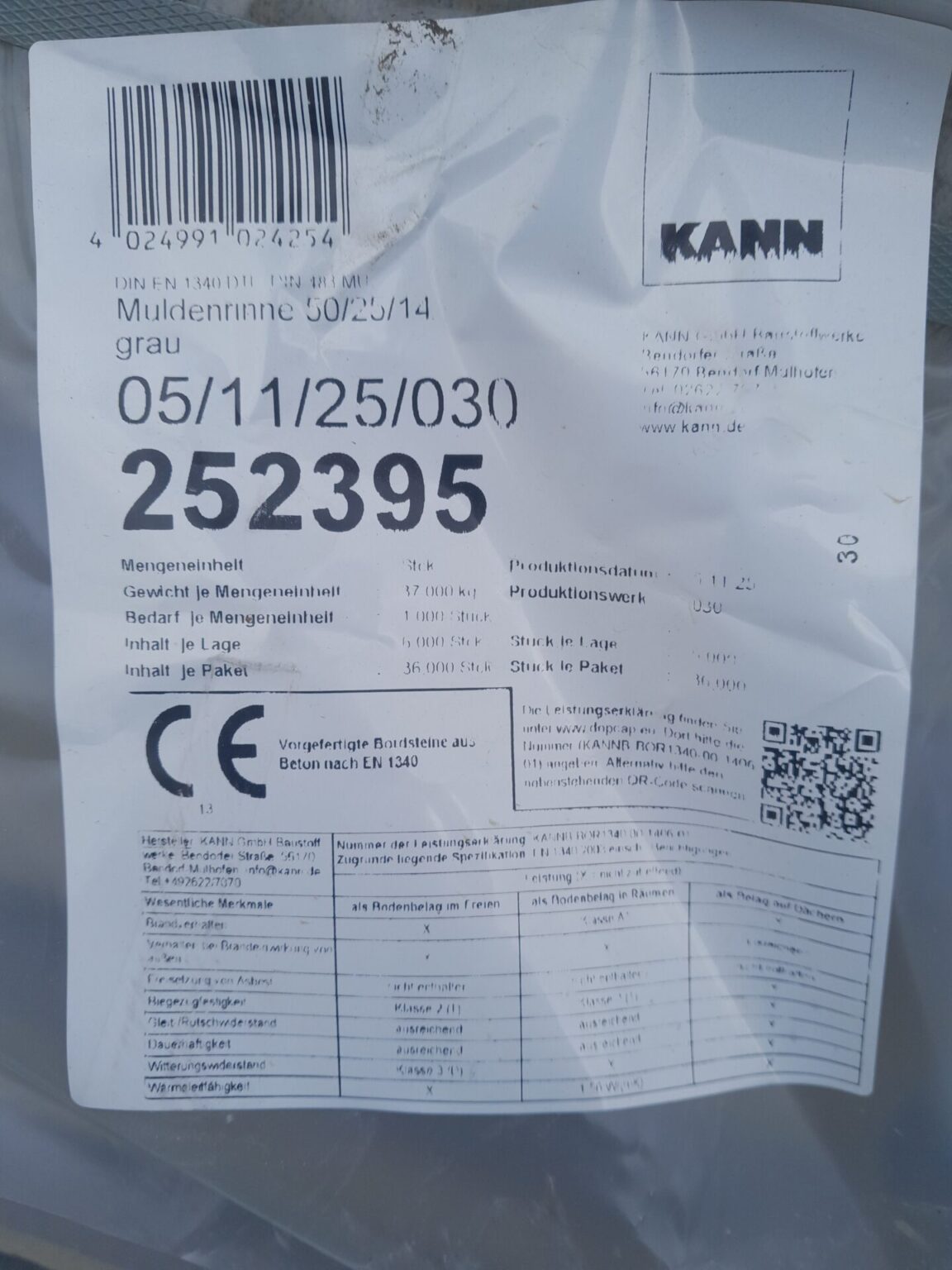 Muldenrinne 50/25/14