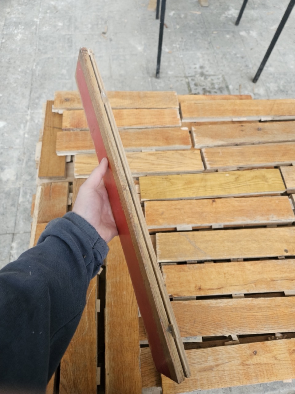 Massives Eichen-Stabparkett – aus Schulsporthalle – 120 m²