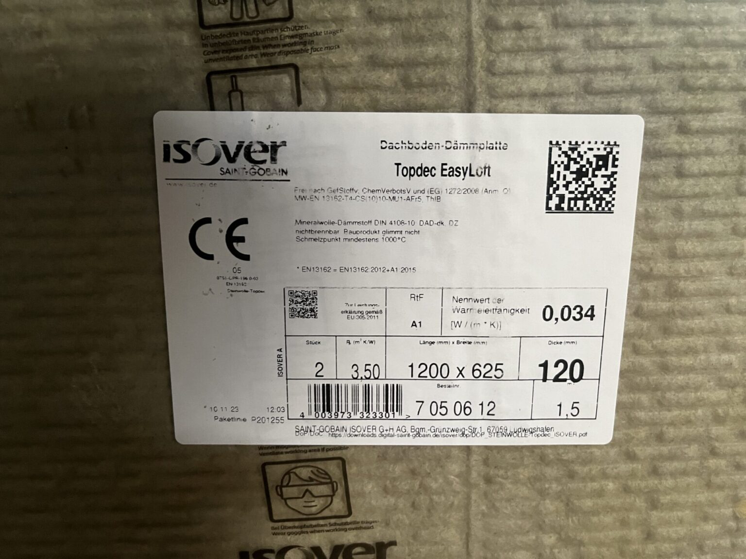 Dachboden-Dämmplatte ISOVER TOPDEC EASY LOFT, 120 MM