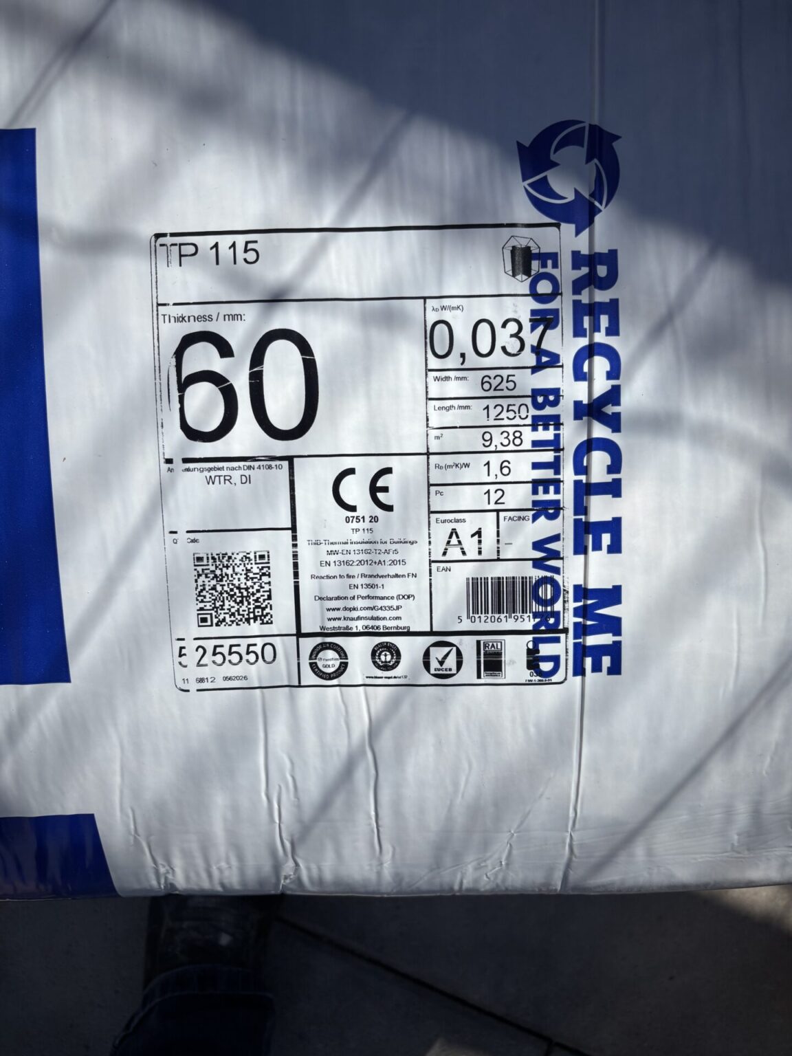 Knauf Insulation Trennwand-Dämmplatte TP 115