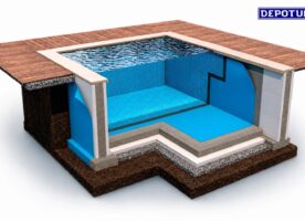 W-PROTECT Pool Abdichtungsbahn Blau 210/240g Wasserdicht Schwimmbad Dichtbahn