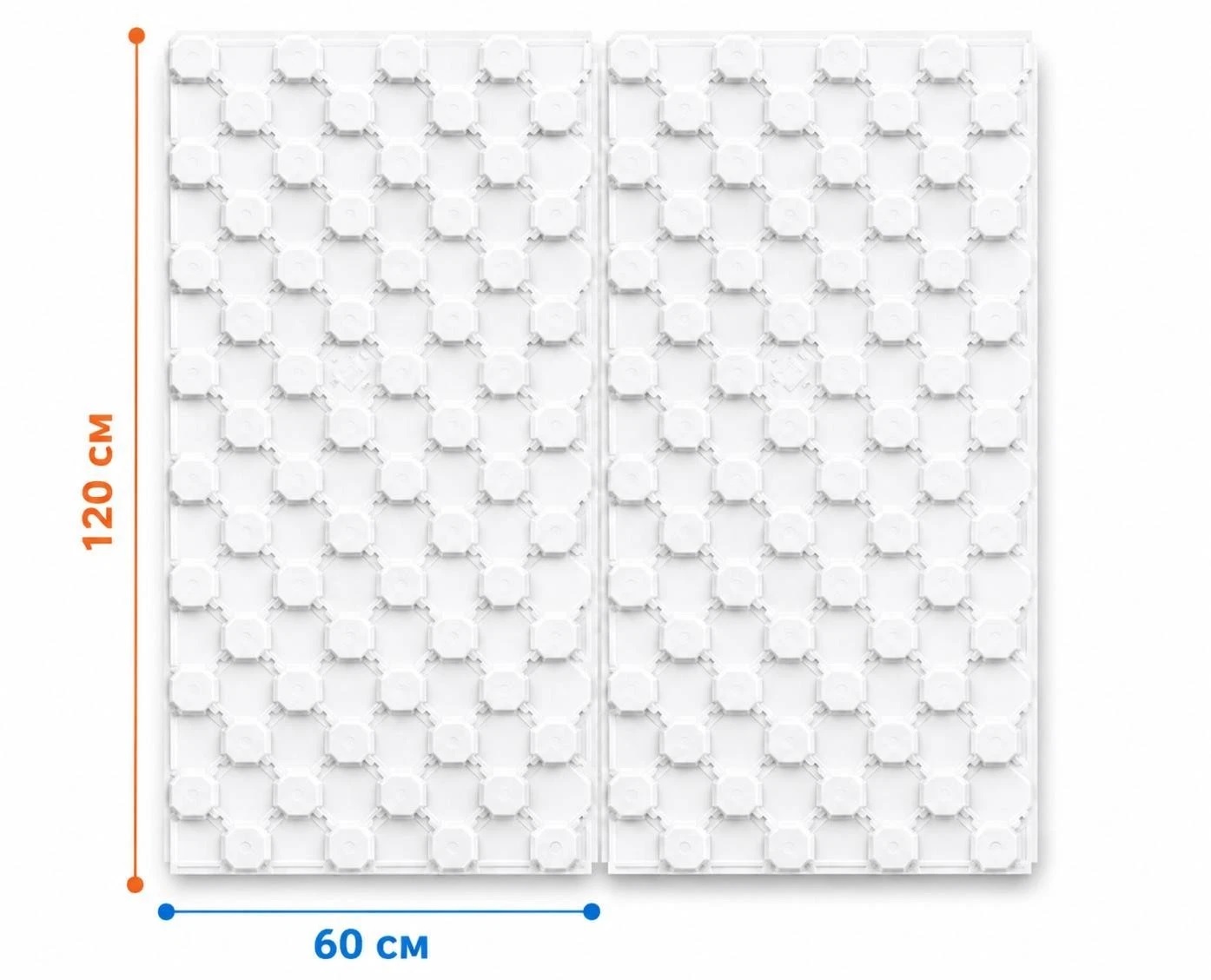 Weiße Noppenplatten EPS300 für Fußbodenheizung Estrich 9,36 m²