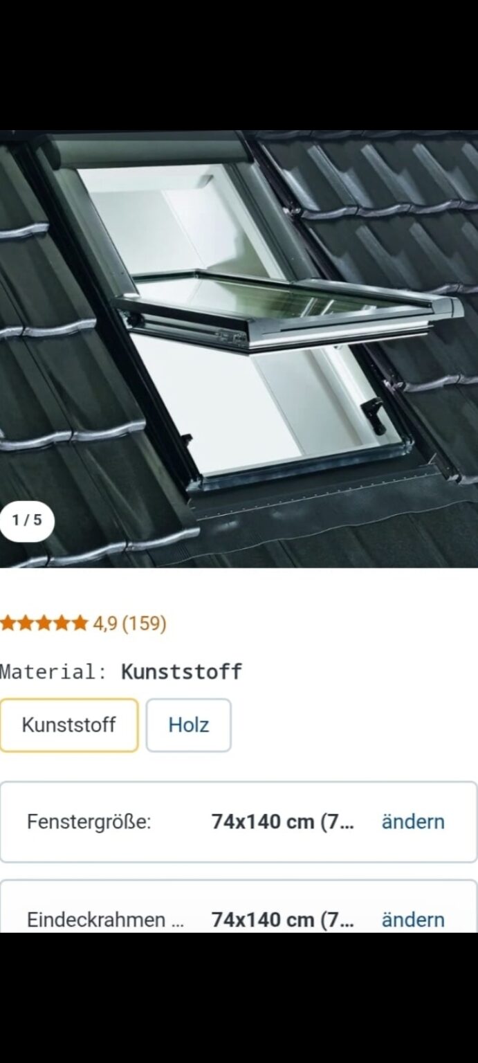 Neues Schwingfenster Roto 74 x 140 mit Rahmen
