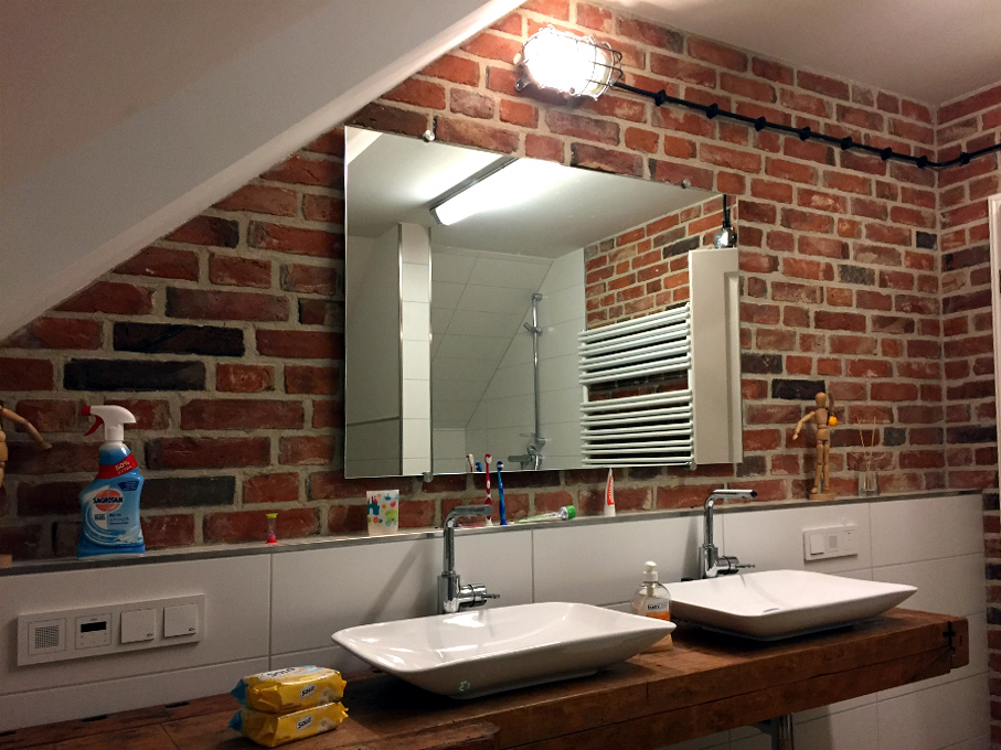 Ziegel Riemchen Backstein Verblender Interieur Design Klinker Landhaus used look shabby chick