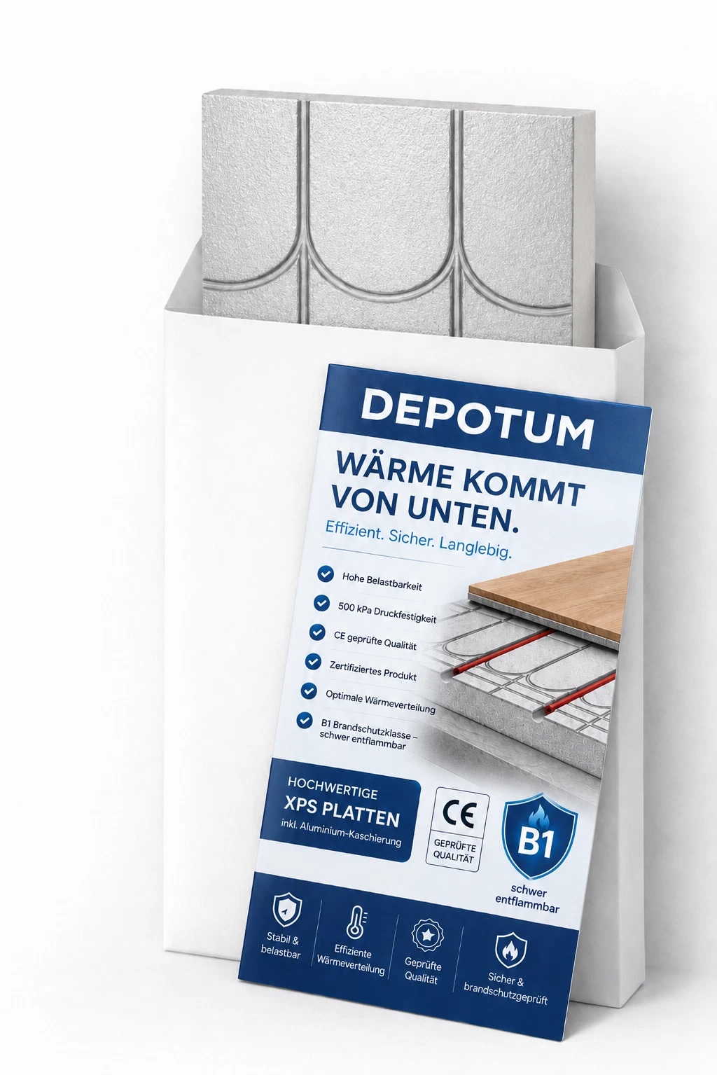 XPS Dämmplatte 120 x 60 cm – 30 mm Dicke – mit Aluminiumbeschichtung